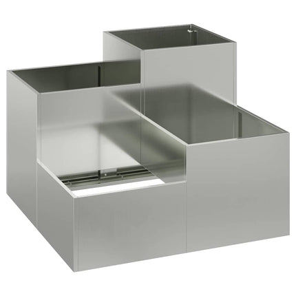 Trädgårdsplanterare Silver 80 x 80 x 60 cm Galvaniserat stål