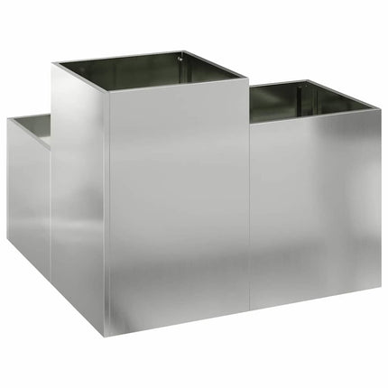 Trädgårdsplanterare Silver 80 x 80 x 60 cm Galvaniserat stål