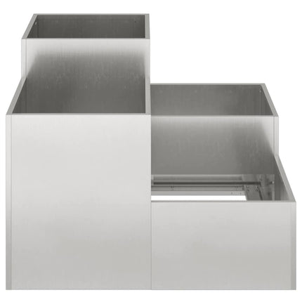 Trädgårdsplanterare Silver 100 x 100 x 60 cm Rostfritt stål