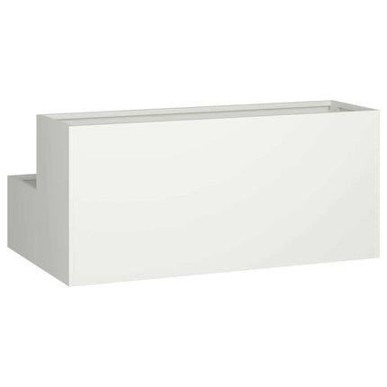 Trädgårdsplanterare Vit 100 x 60 x 45 cm Kallvalsat stål