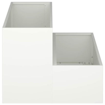 Trädgårdsplanterare Vit 100 x 60 x 45 cm Kallvalsat stål