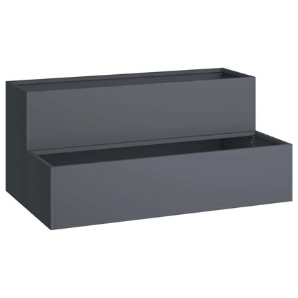 Trädgårdsplanterare Antracit 100 x 60 x 45 cm Kallvalsat stål