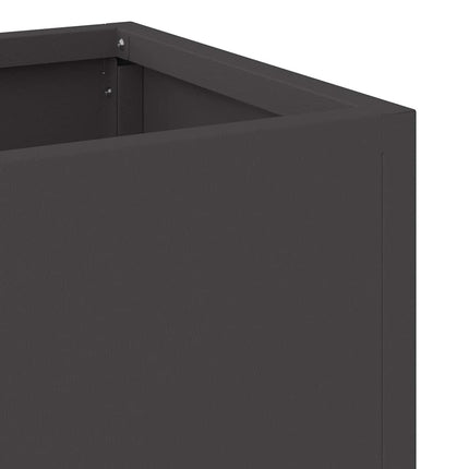 Höjdträdgårdsplanterare Svart 100 x 26 x 82 cm Stål