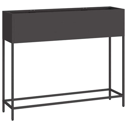 Höjdträdgårdsplanterare Svart 100 x 26 x 82 cm Stål
