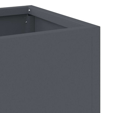 Höjdträdgårdsplanterare Antracit 100 x 26 x 82 cm Stål