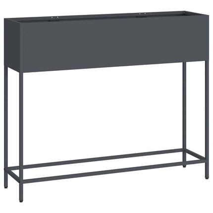 Höjdträdgårdsplanterare Antracit 100 x 26 x 82 cm Stål