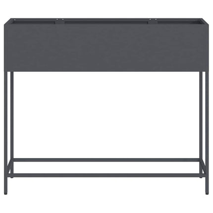 Höjdträdgårdsplanterare Antracit 100 x 26 x 82 cm Stål