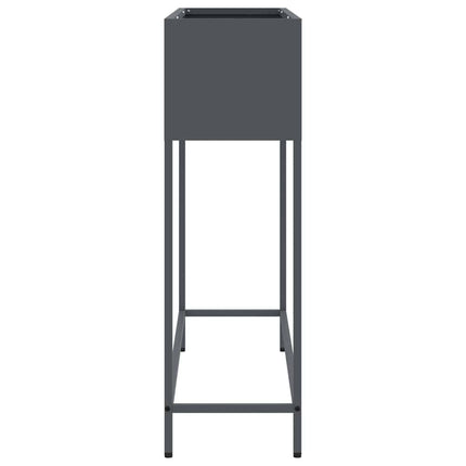 Höjdträdgårdsplanterare Antracit 100 x 26 x 82 cm Stål