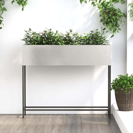 Höjdträdgårdsplanterare Silver 100 x 26 x 82 cm Rostfritt stål