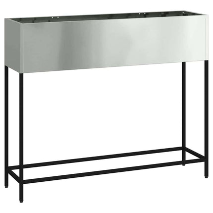 Höjdträdgårdsplanterare Silver 100 x 26 x 82 cm