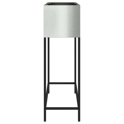 Höjdträdgårdsplanterare Silver 100 x 26 x 82 cm