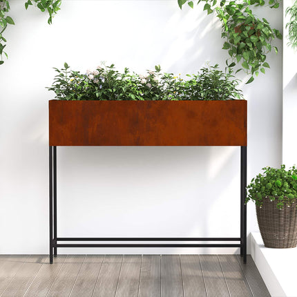 Höjdträdgårdsplanterare Rostig 100 x 26 x 82 cm