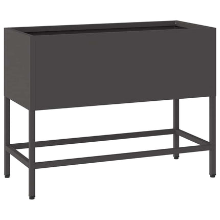 Höjdträdgårdsplanterare Svart 60 x 26 x 45 cm Stål