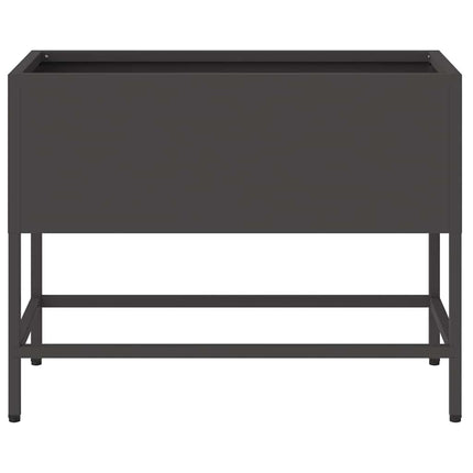 Höjdträdgårdsplanterare Svart 60 x 26 x 45 cm Stål
