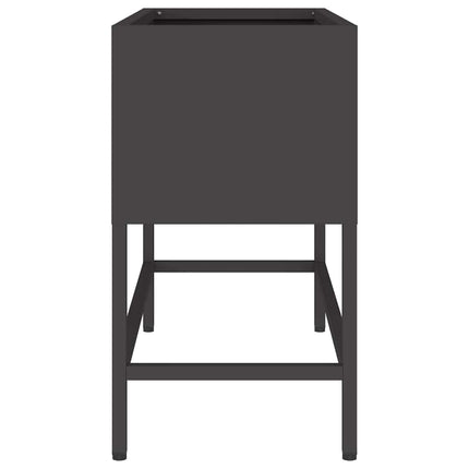 Höjdträdgårdsplanterare Svart 60 x 26 x 45 cm Stål