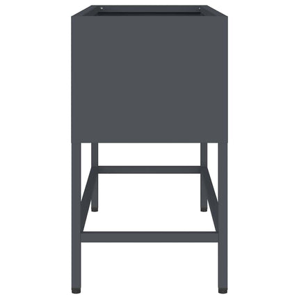 Höjdträdgårdsplanterare Antracit 60 x 26 x 45 cm Stål