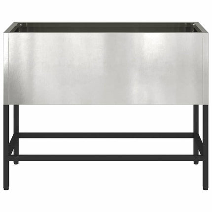 Höjdträdgårdsplanterare Silver 60 x 26 x 45 cm Rostfritt stål