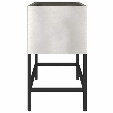 Höjdträdgårdsplanterare Silver 60 x 26 x 45 cm Rostfritt stål