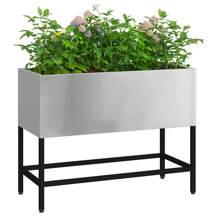 Höjdträdgårdsplanterare Silver 60 x 26 x 45 cm