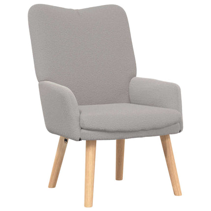 fåtölj Ljusgrå 63 x 67 x 94 cm Fårtyg och Faner