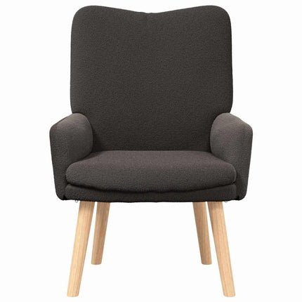 fåtölj Mörkgrå 63 x 67 x 94 cm Fårtyg och Faner