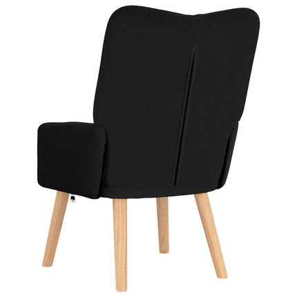 fåtölj Svart 63 x 67 x 94 cm Fårtyg och Faner