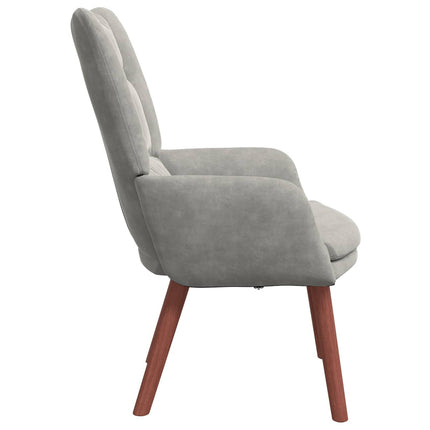 fåtölj Ljusgrå 63 x 67 x 94 cm Sammet