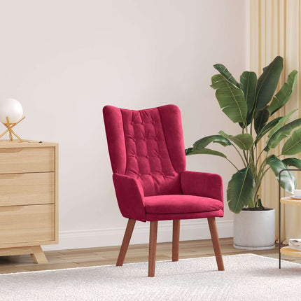 fåtölj Vinröd 63 x 67 x 94 cm Sammet