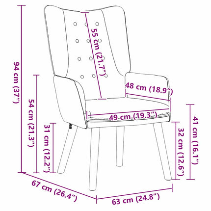 fåtölj Turkos 63 x 67 x 94 cm Sammet