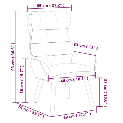 fåtölj Rosa 69 x 74 x 93 cm Sherpa tyg
