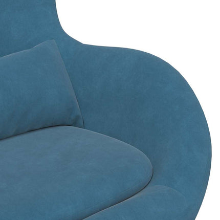 Äggstol med Fotpall with Footstool Blå Sammet