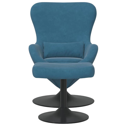 Äggstol med Fotpall with Footstool Blå Sammet