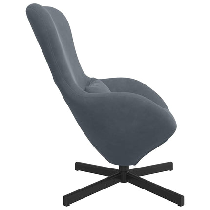 Äggfåtölj Mörkgrå 63 x 73 x 90 cm Sammet