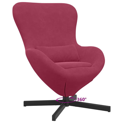 Äggfåtölj Vinröd 63 x 73 x 90 cm Sammet