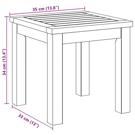 Sidobord Olivenatur 35 x 35 x 34 cm Massivt Akaciaträ
