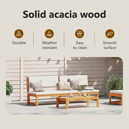 Solstol Reclining Olivenatur 200 x 57 x 75cm Massivt akaciaträ