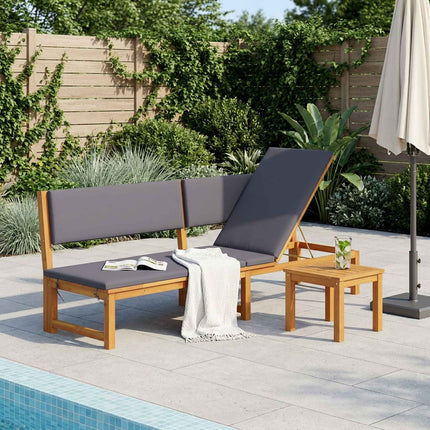 Solstol Reclining Olivenatur 200 x 57 x 75cm Massivt akaciaträ