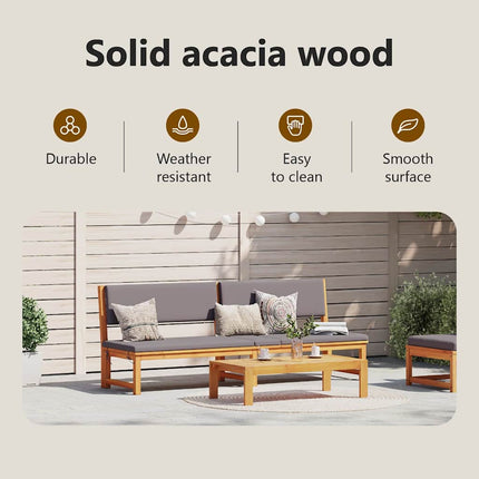 Solstol Reclining Olivenatur 200 x 57 x 75cm Massivt akaciaträ