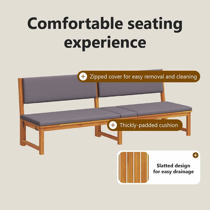 Solstol Reclining Olivenatur 200 x 57 x 75cm Massivt akaciaträ