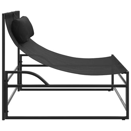 Trädgårdsloungestol antracit 87x74x73 cm stål och textilene