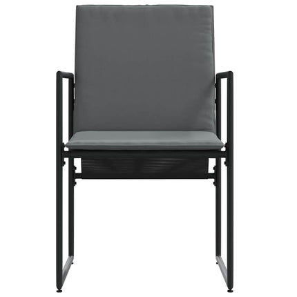 Stol med kudde 4 pcs Svart och Anthracit Textilene