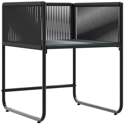 Stol med kudde 4 pcs Svart och Anthracit PE Rattan