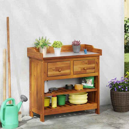 Trädgårdsskab Naturfärg 78 x 36,5 x 78 cm Massivt Akaciaträ