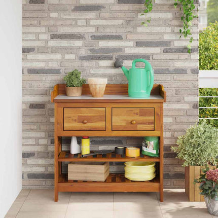 Trädgårdsskab Naturfärg 78 x 36,5 x 78 cm Massivt Akaciaträ