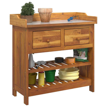 Trädgårdsskab Naturfärg 78 x 36,5 x 78 cm Massivt Akaciaträ