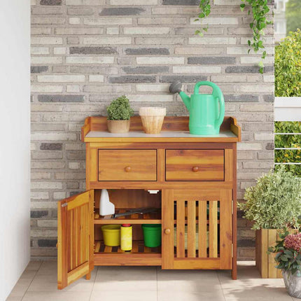 Trädgårdsskab Naturfärg 78 x 36,5 x 78 cm Massivt Akaciaträ