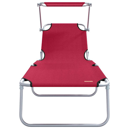 Solstol 2 pcs Röd 58 x 188 x 77cm Polyester