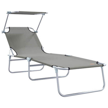 Solstol 2 pcs Grå 58 x 188 x 77cm Polyester