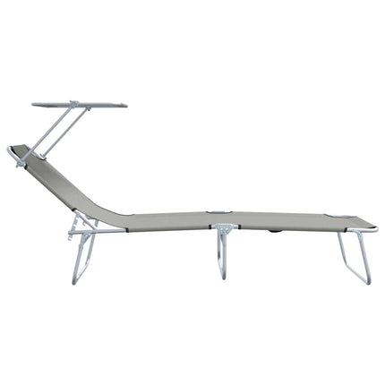 Solstol 2 pcs Grå 58 x 188 x 77cm Polyester