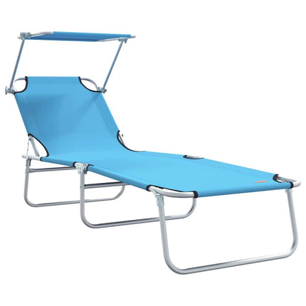 Solstol 2 pcs Ljusblå 58 x 188 x 77cm Polyester